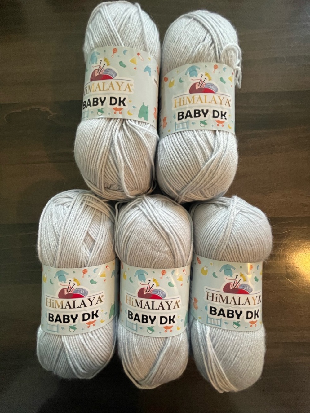 Himalaya Baby DK Yarn 
Color: Light Gray